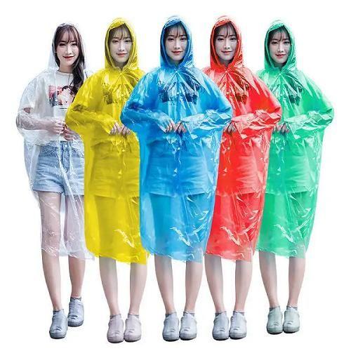 Knee -Length solid color Raincoat pack of - 2