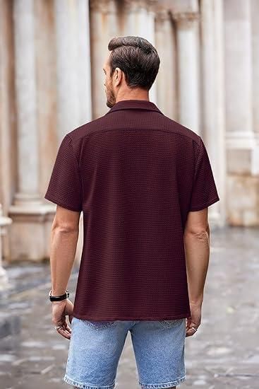 Men’s Knit Stylish Half Sleeve Shirt – Comfortable & Trendy Casual Wear