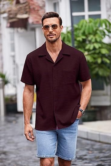 Men’s Knit Stylish Half Sleeve Shirt – Comfortable &amp; Trendy Casual Wear