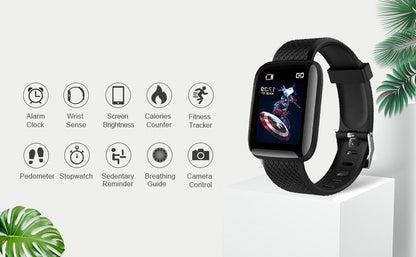 Combo: Truly Wireless Earbuds with Mic & D116 Bluetooth Smartwatch with Heart Rate Monitor