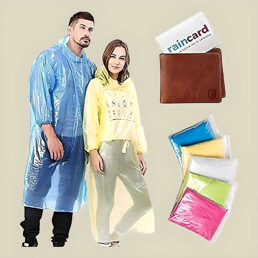 Knee -Length solid color Raincoat pack of - 2